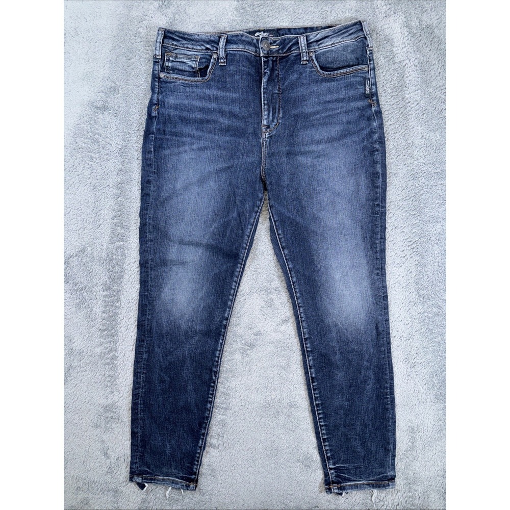 Silver Robson Skinny Blue Jeans Womens Size W33/I27